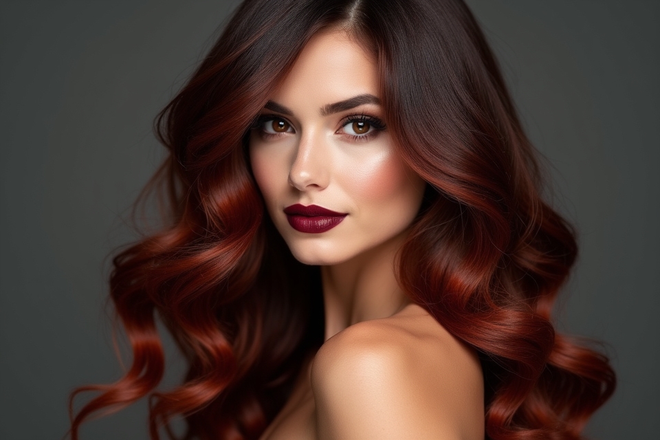 subtle mahogany red hues