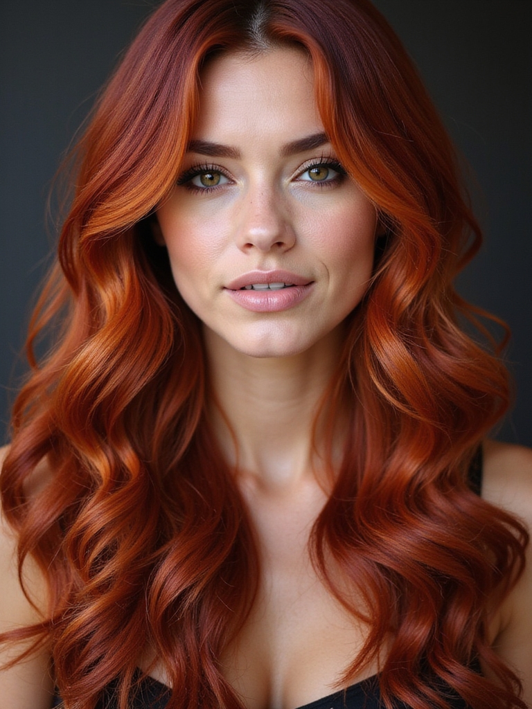 vibrant fiery orange hair