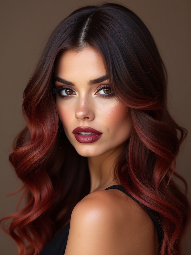 warm auburn chocolate hues