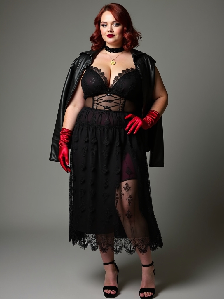 bold black lace accents