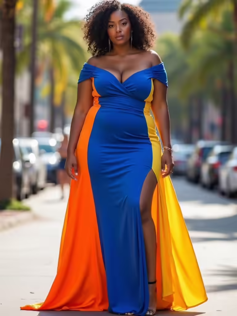 bold colorful curvy outfits