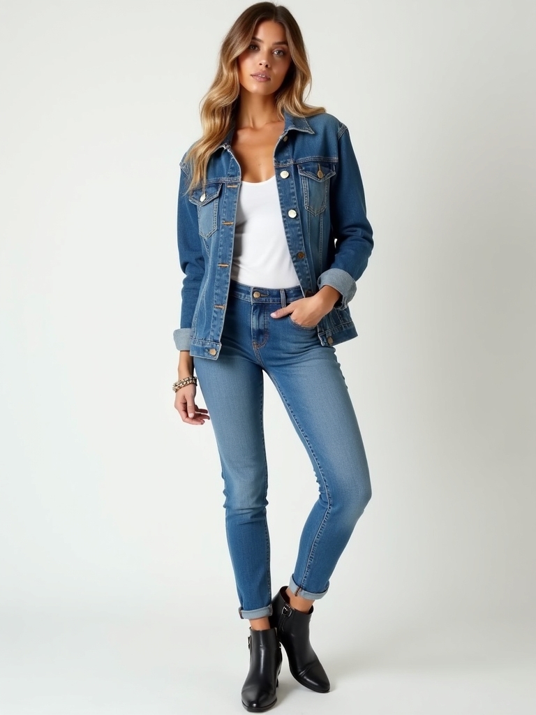 bold weekend denim layering