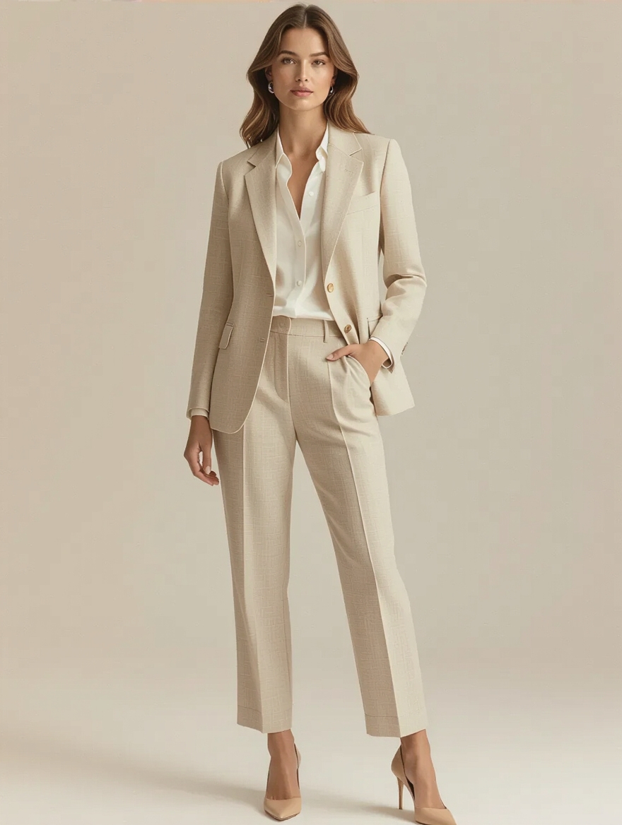 breathable linen blend suits