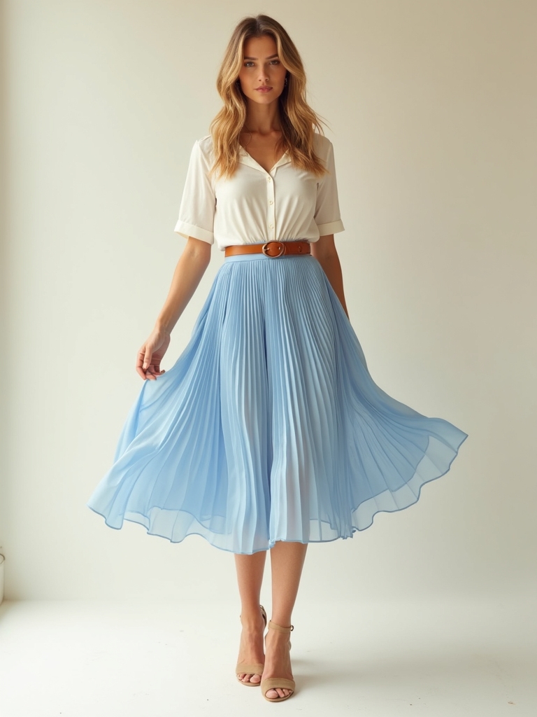 breezy a line midi skirts