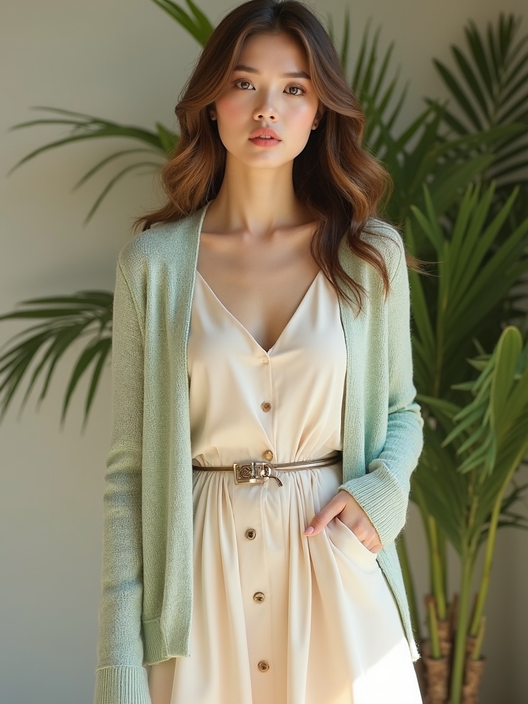 cardigan overdress layering technique