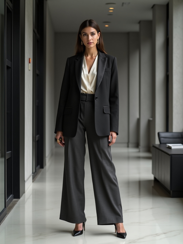 chic monochrome office style