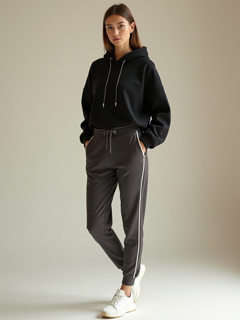 chic polished joggers and hoodies