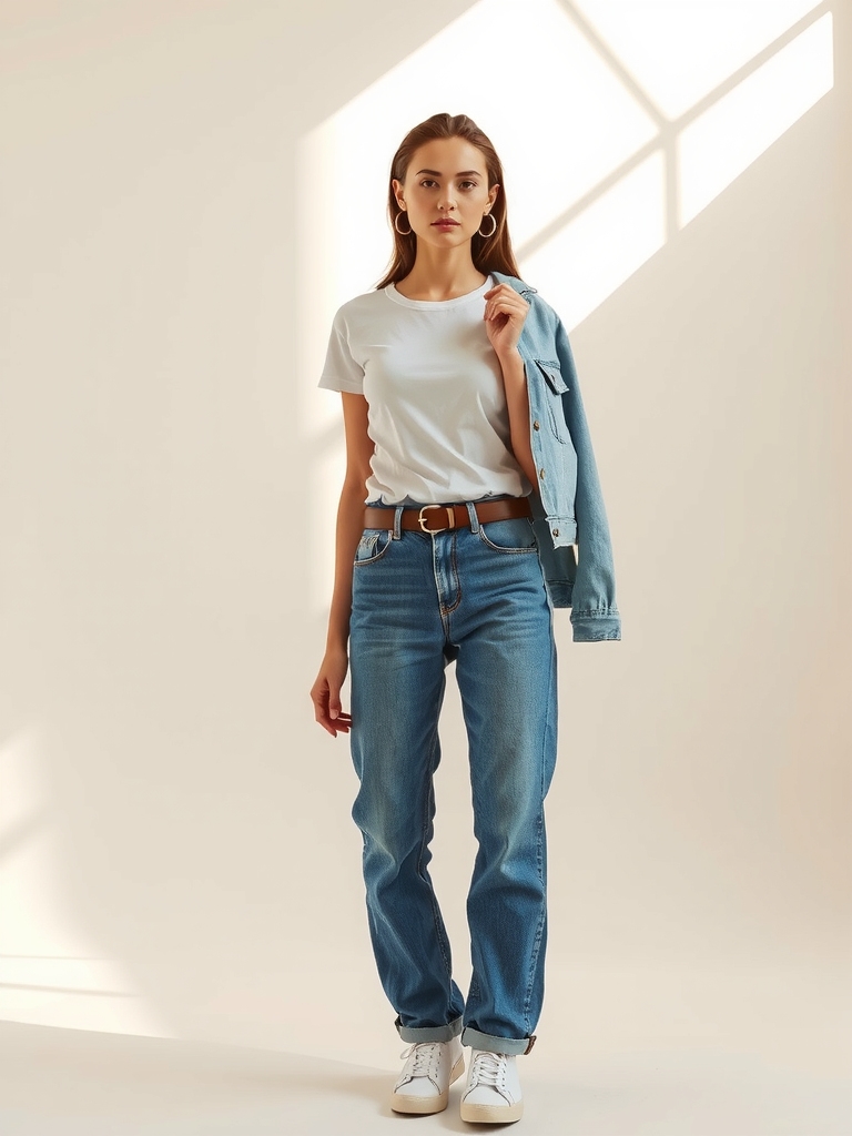 classic tee and denim