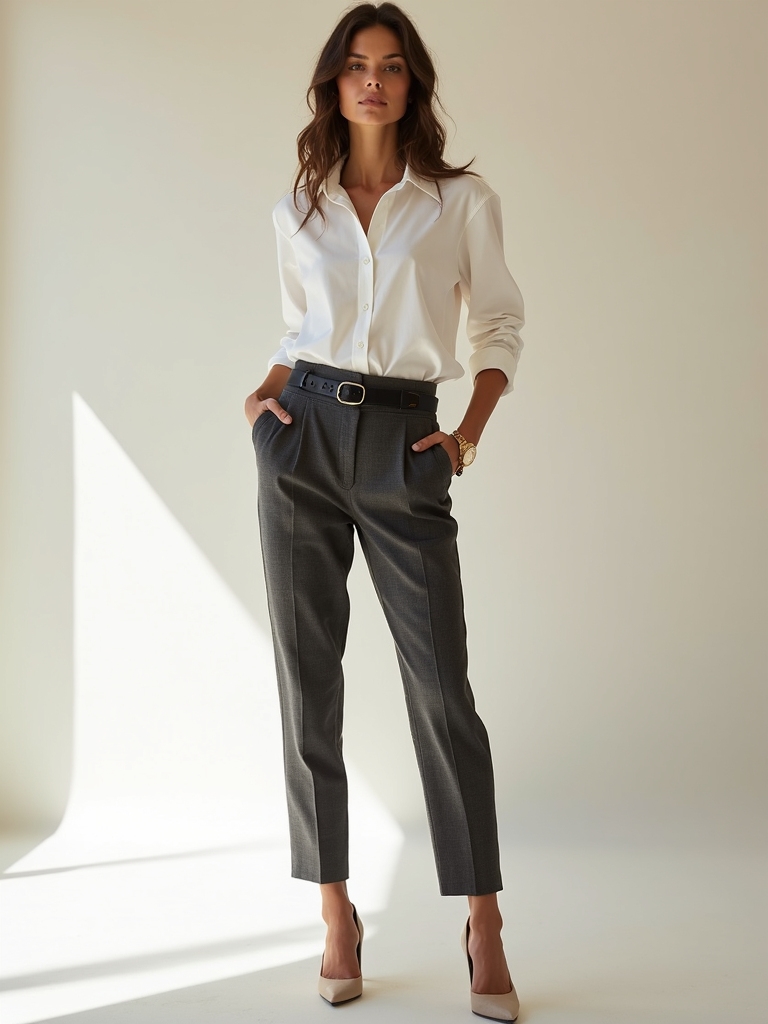 crisp shirts tailored trousers
