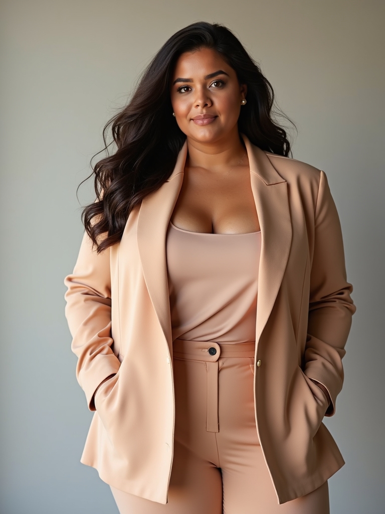 elevated polished plus size layering