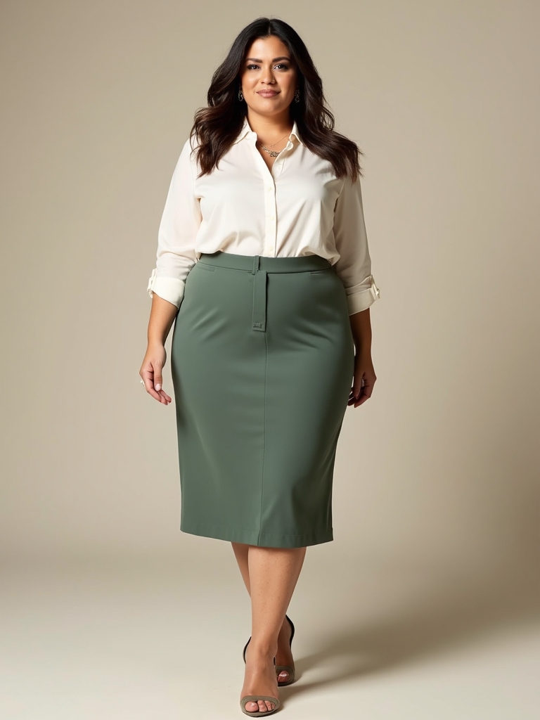 elongating skirt and blouse