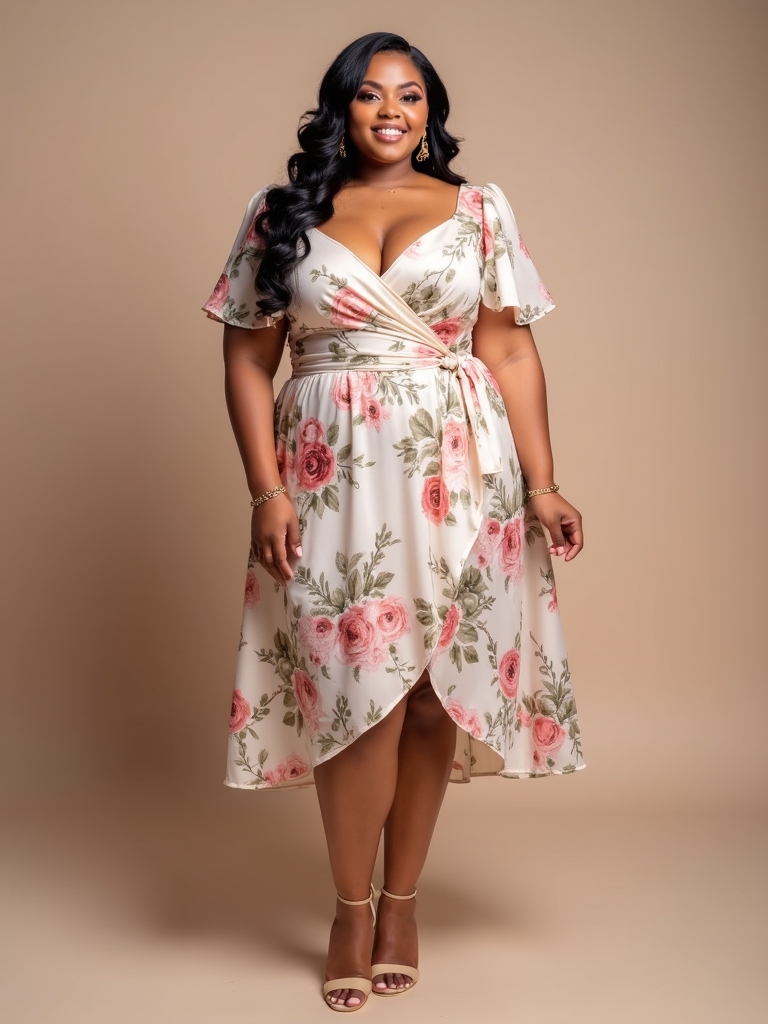 flattering floral dresses for curves