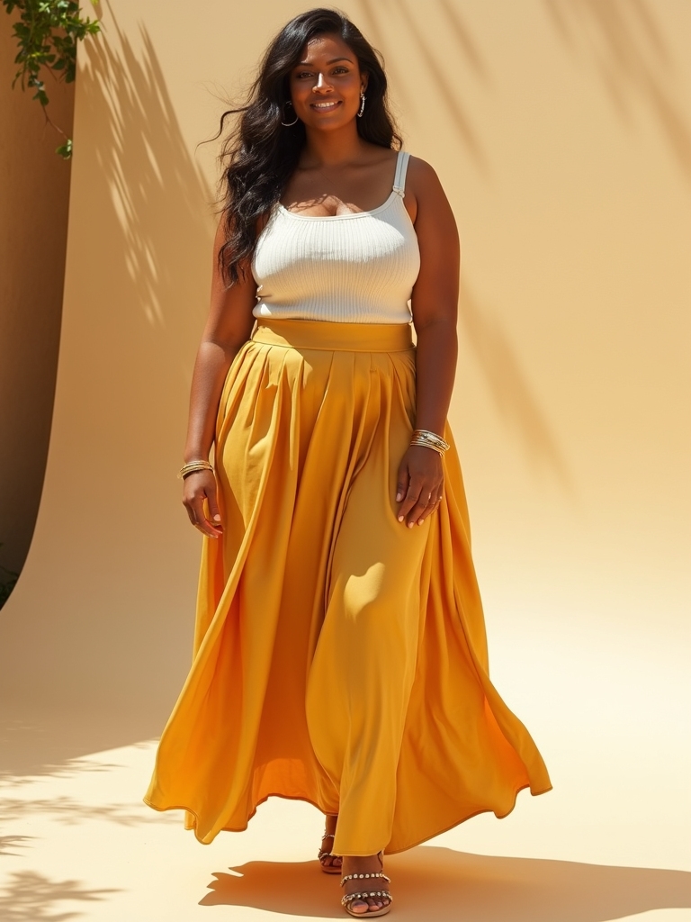 flattering long skirts summer