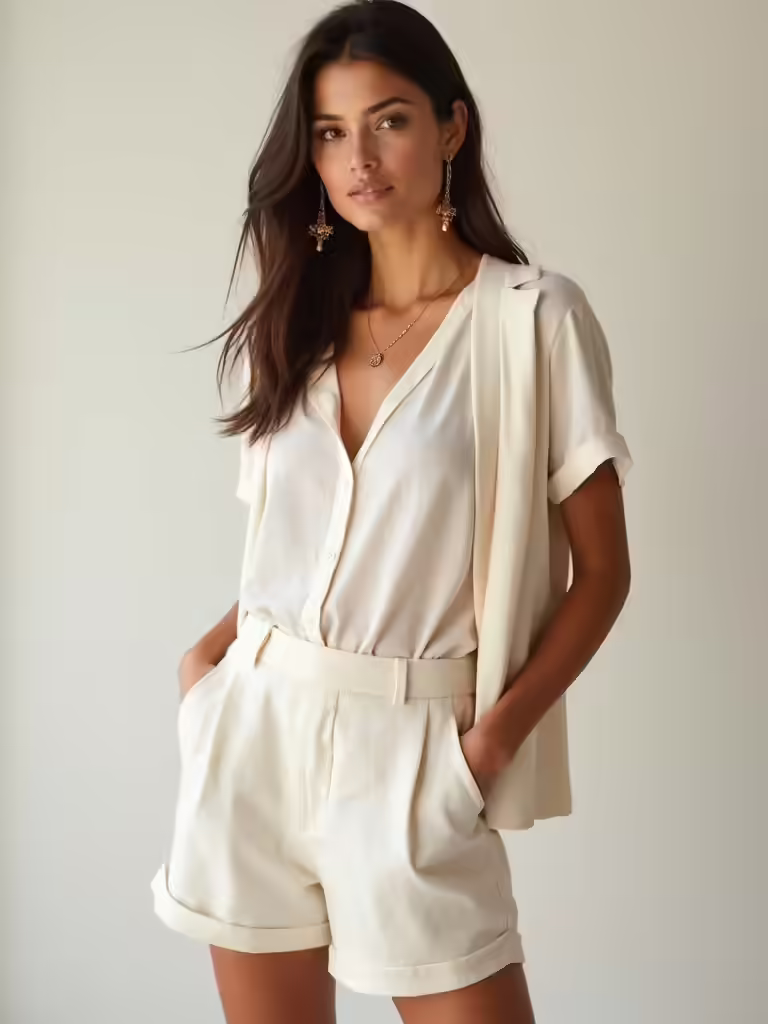 linen shorts light tops