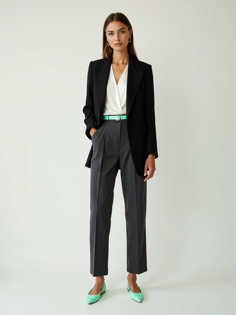 monochrome outfits with accents