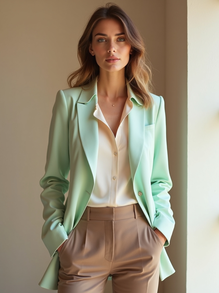 pastel neutral office wear combinations