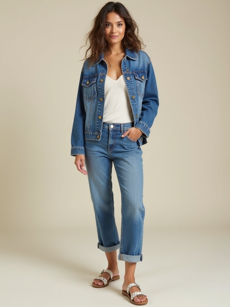 polished denim knit combinations
