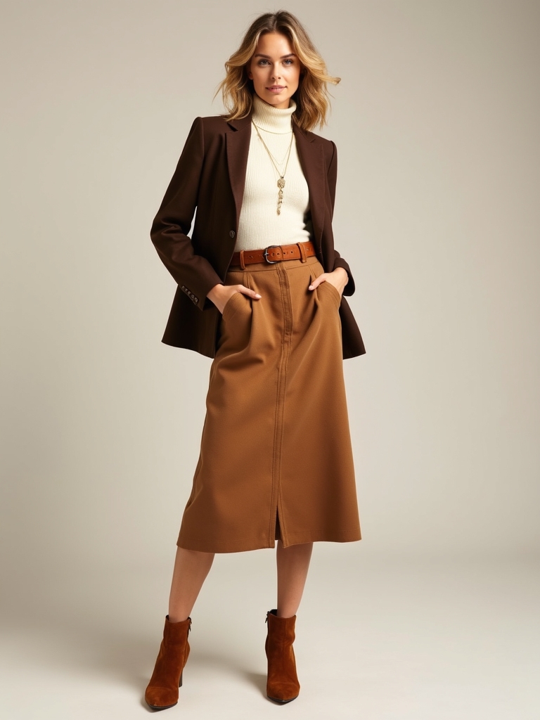 year round brown skirt capsule